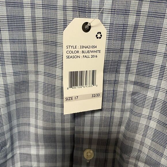 Nautica Classic Fit Bottom Up Long Sleeve Shirt Blue Men’s Size 17, 32/3… - Picture 10 of 12